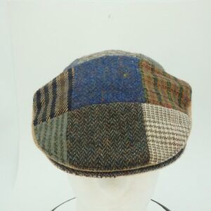 Hanna Hats L.L. Bean Donegal Tweed Patchwork Flat Cap Ireland Made